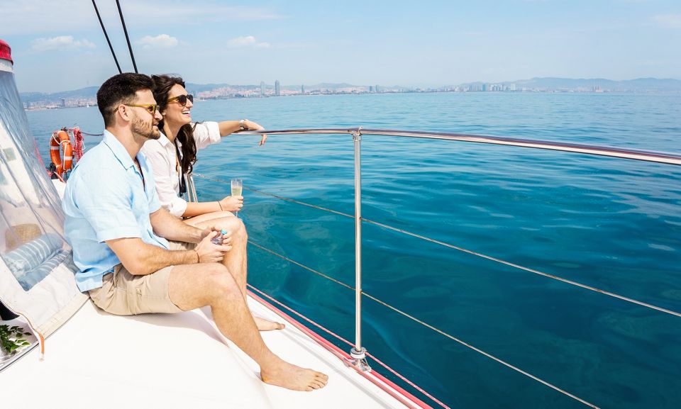 Barcelona: Sunset or Day Catamaran Cruise with Tapa & Drink - Views you can’t fake: coast, horizon, and the Barcelona skyline from sea level