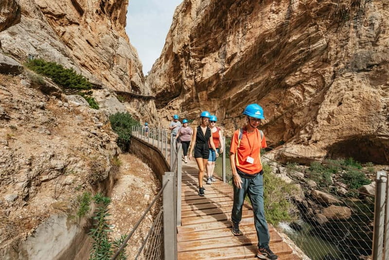 From Málaga & Costa del Sol: Caminito del Rey Guided Tour - Walking the El Chorro cliffs gangway at 105m: what to expect under your feet