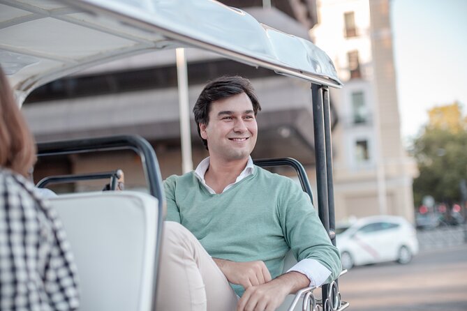 Madrid Welcome Tour with Local Guide in Eco Tuk Tuk Private - Los Jerónimos: monastery grandeur and the Philip IV connection