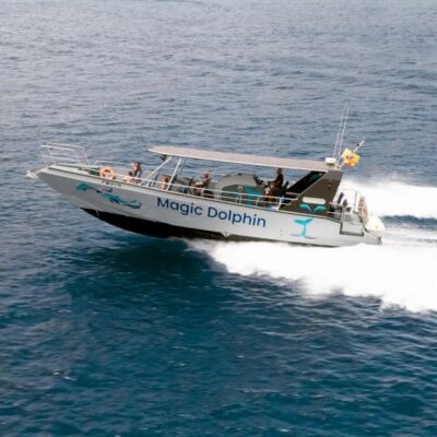 Morro Jable: Dolphin & Whale Watching Cruise, Drinks & Swim - Boarding the Magic Dolphin: what the cruise feels like