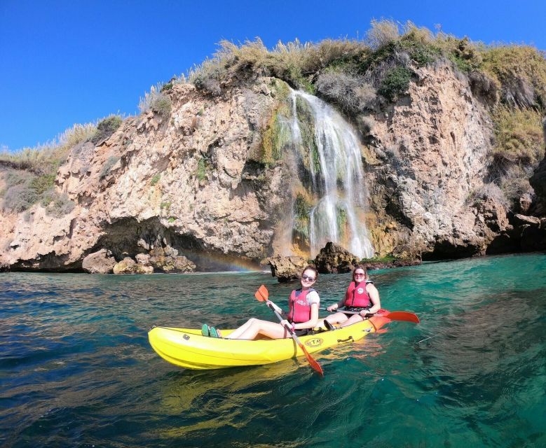 Nerja: Guided Kayak Tour Nerja Cliffs and Maro Waterfall - Nerja cliffs from the water: caves and bays you can’t reach by foot